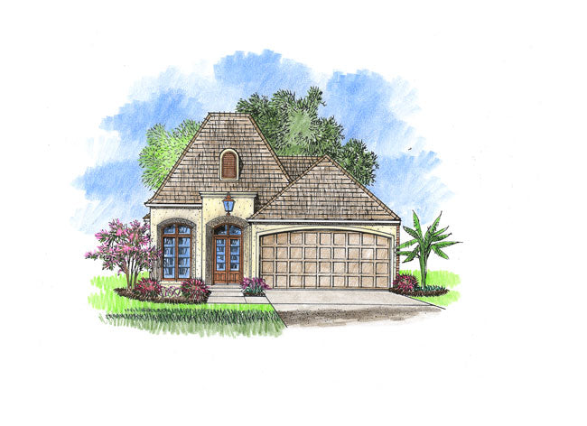 Front elevation of the Roanne house plan