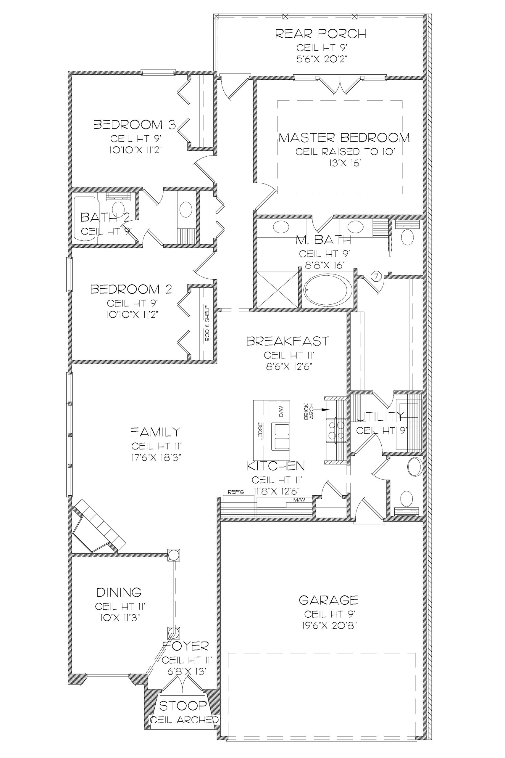 Floor Plan plan for the Roanne house plan