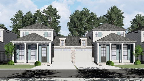 Plan 219065A-Townhome — duplex option elevation