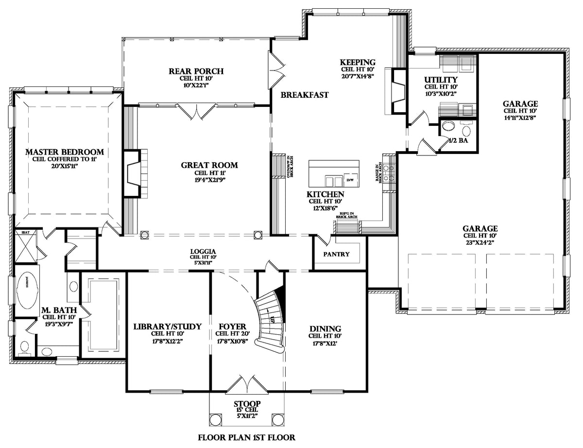 First Floor plan for the Balleroy house plan