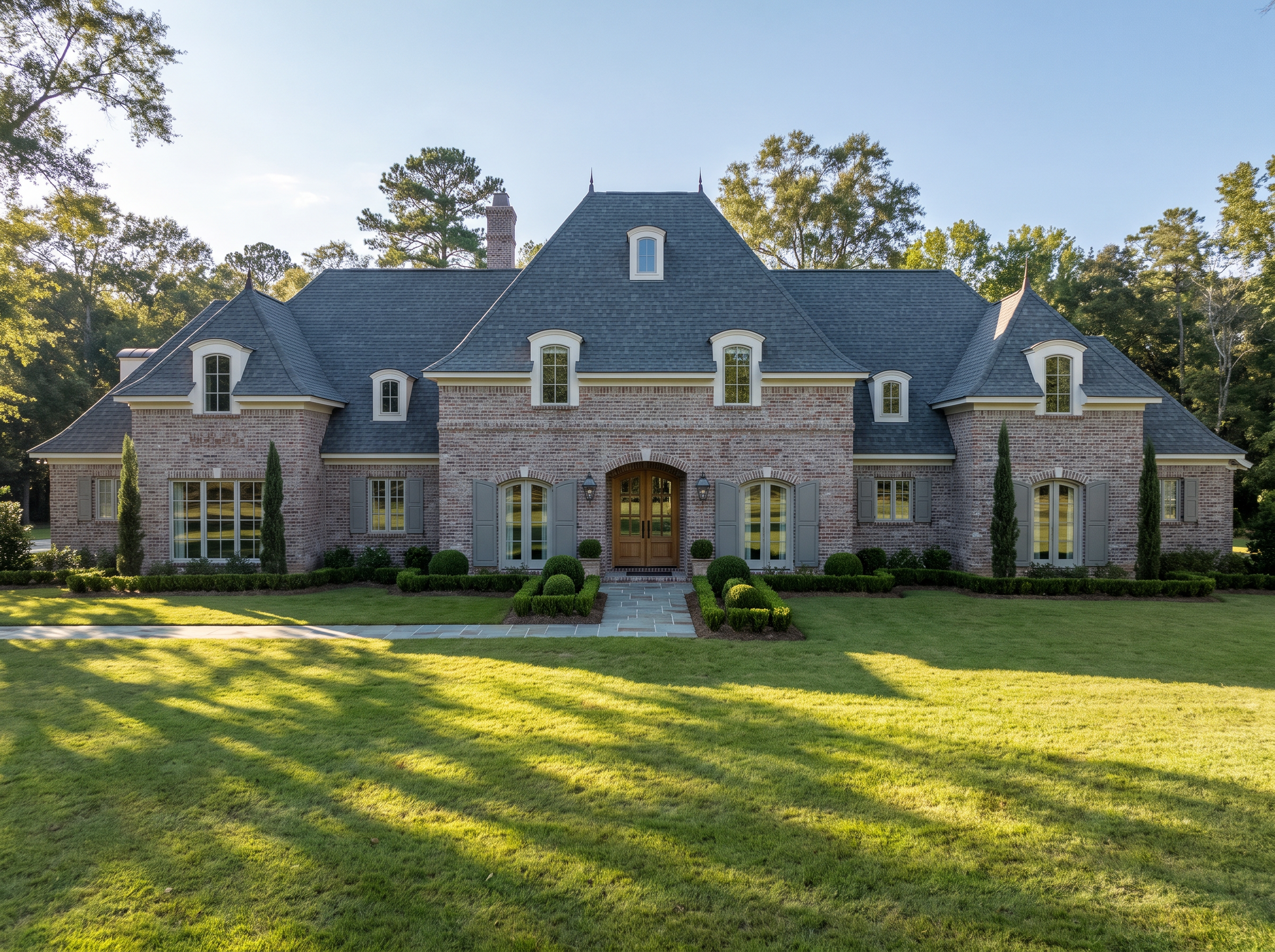 Bellagarde house plan — front elevation render, Acadiana Home Design