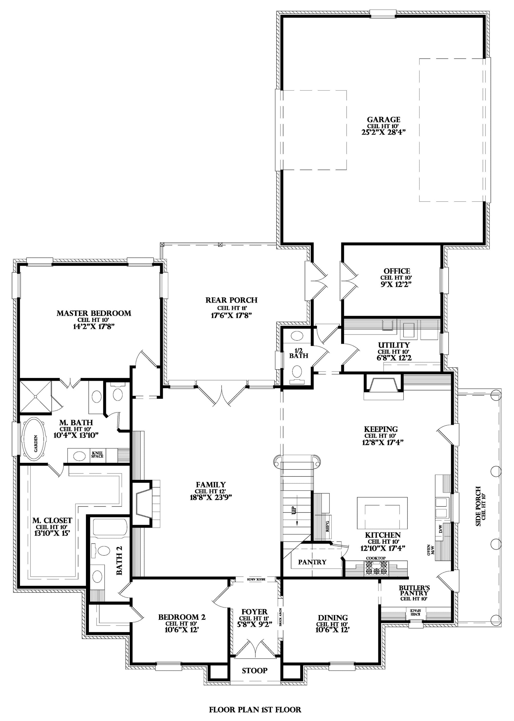 First Floor plan for the Belvoir house plan