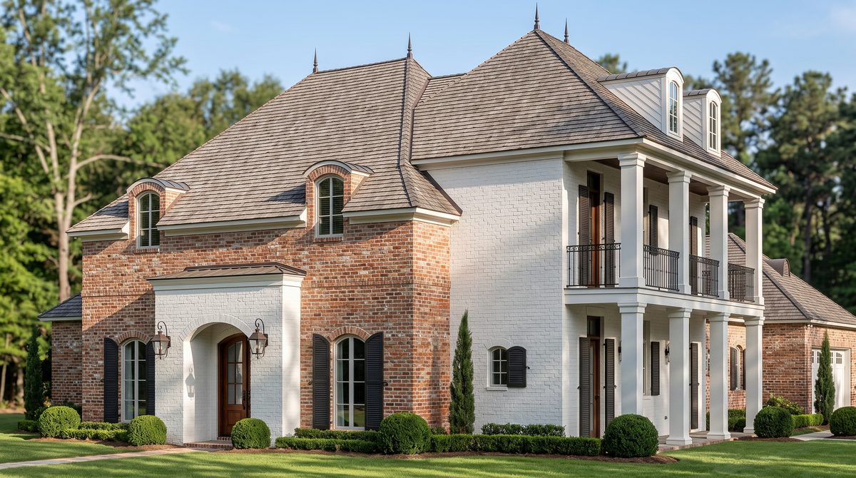 Belvoir house plan — front elevation render, Acadiana Home Design