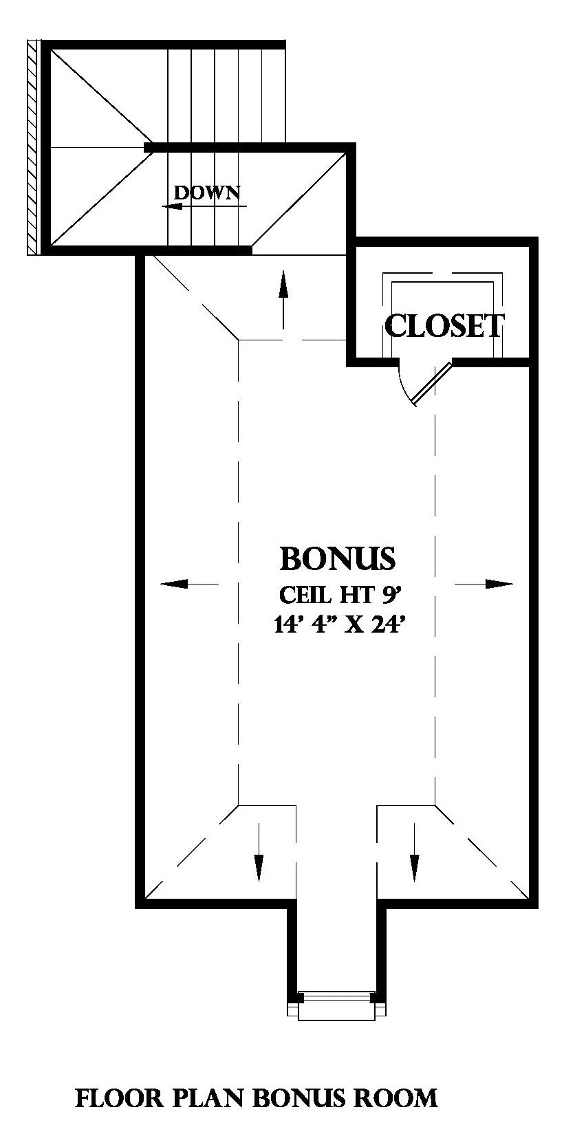 Bonus Room plan for the Bernay house plan