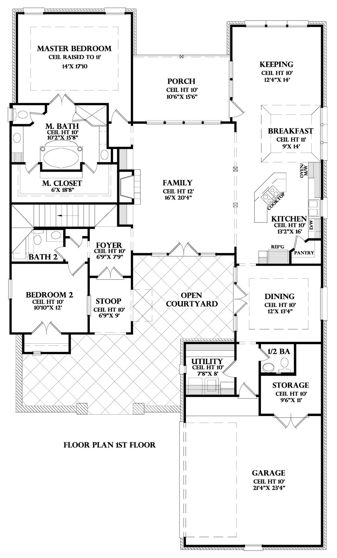 First Floor plan for the Bordeaux house plan