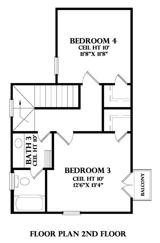 Second Floor plan for the Bordeaux house plan