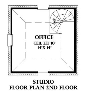 Studio plan for the Bourbon Street house plan