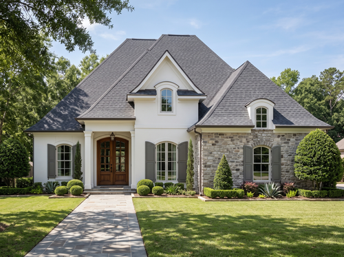 Brie house plan — front elevation render, Acadiana Home Design