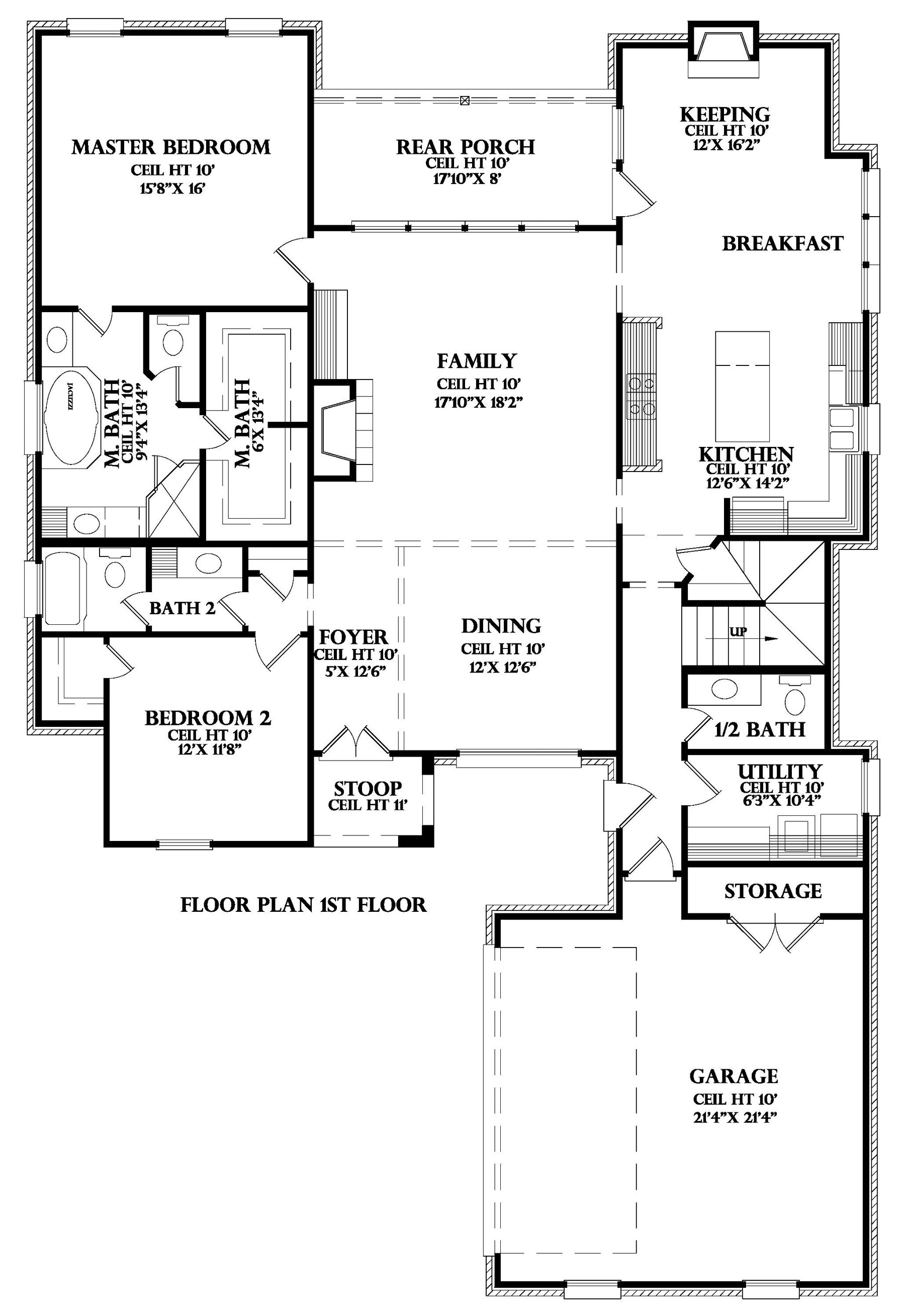 First Floor plan for the Brisage house plan