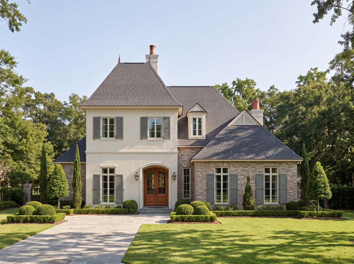 Brisage house plan — front elevation render, Acadiana Home Design