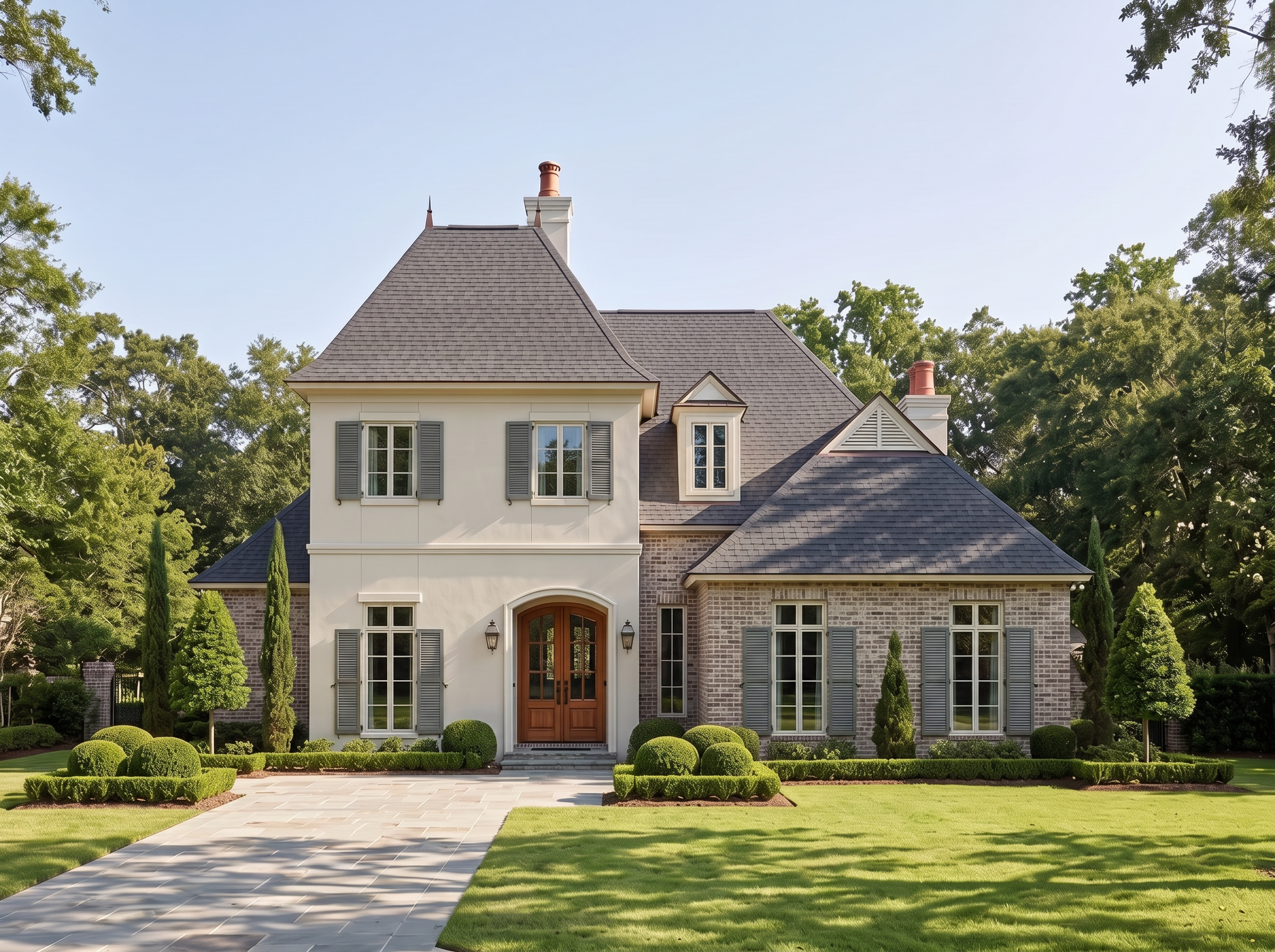 Brisage house plan — front elevation render, Acadiana Home Design