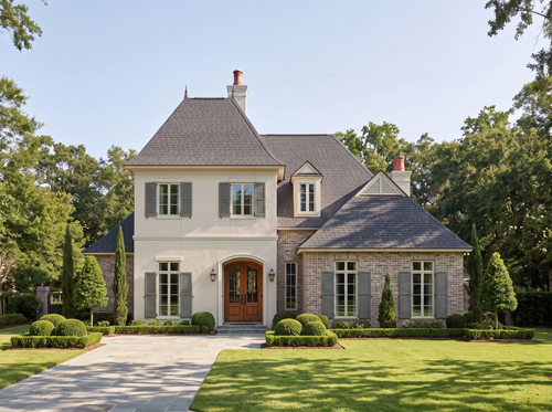 Brisage house plan — front elevation render, Acadiana Home Design
