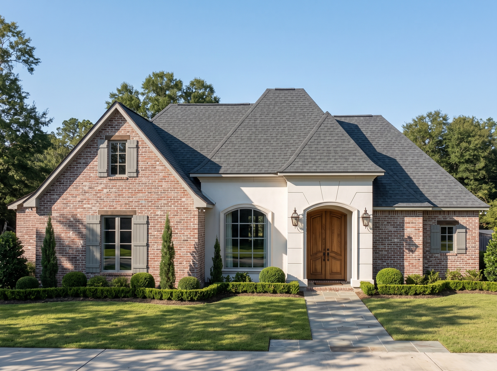 Calais house plan — front elevation render, Acadiana Home Design