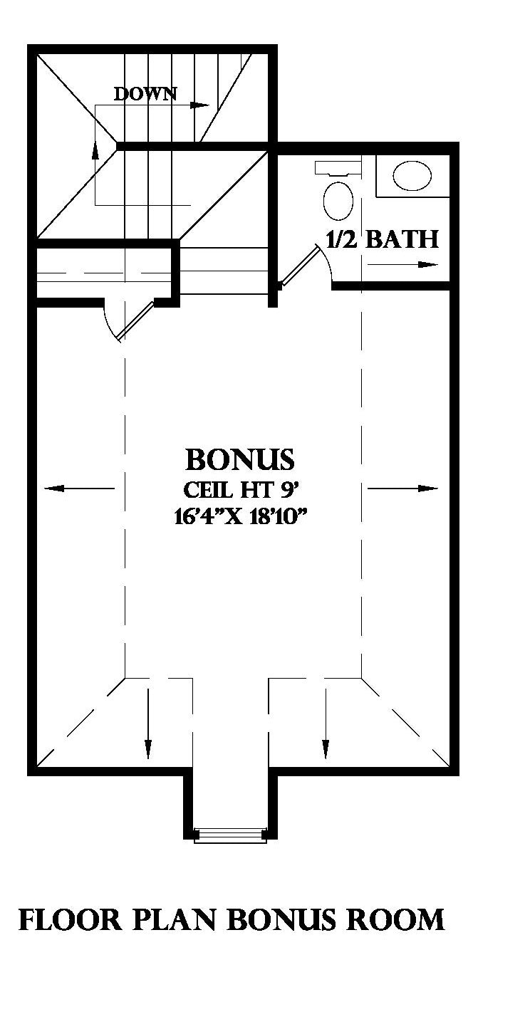 Bonus Room plan for the Castlelane house plan