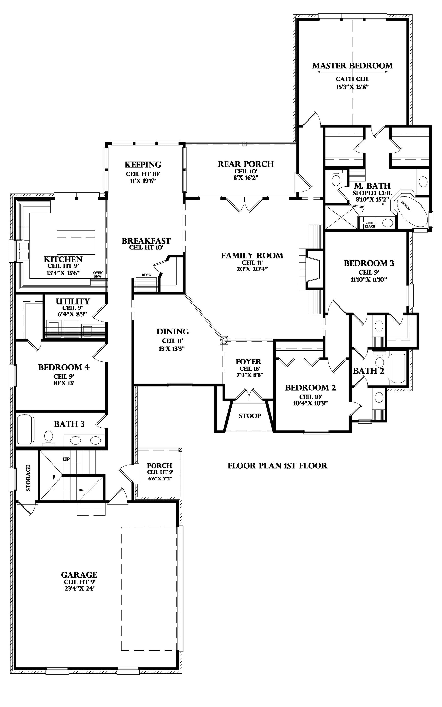 First Floor plan for the Castlelane house plan
