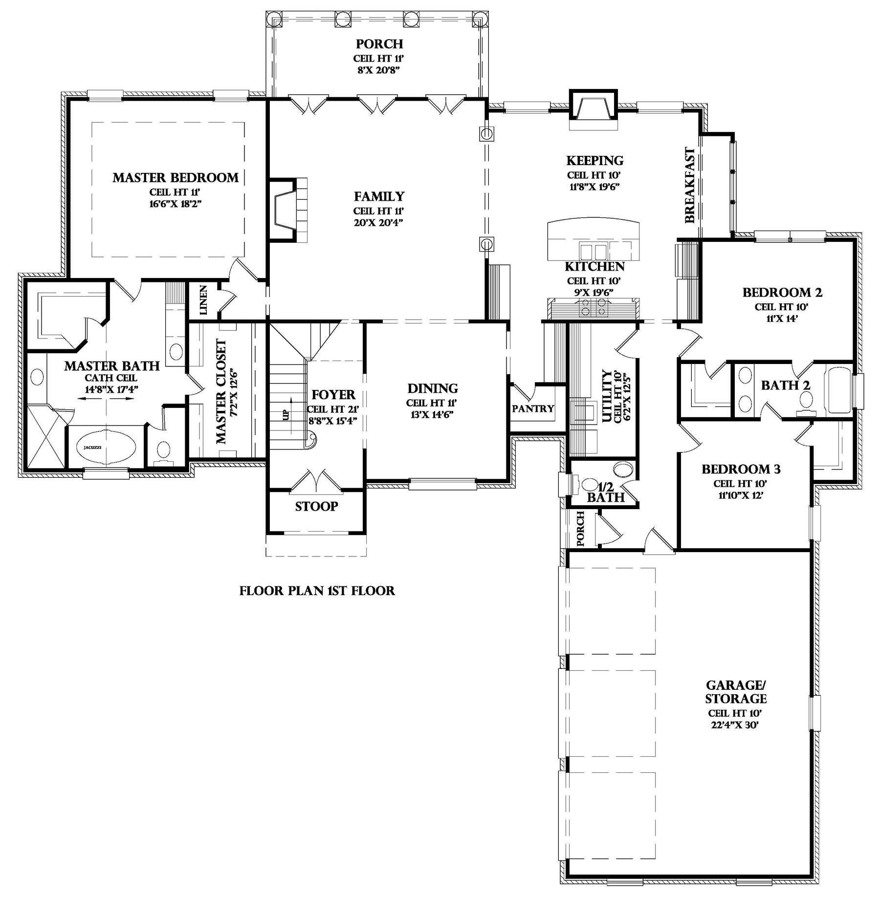 First Floor plan for the Champagne house plan