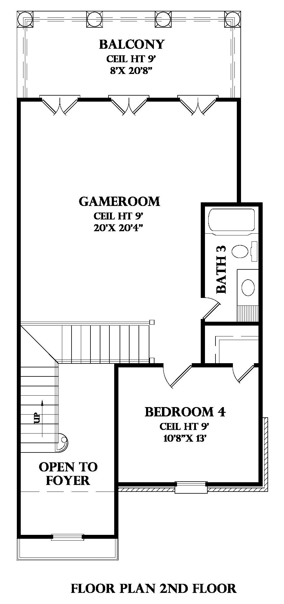 Second Floor plan for the Champagne house plan
