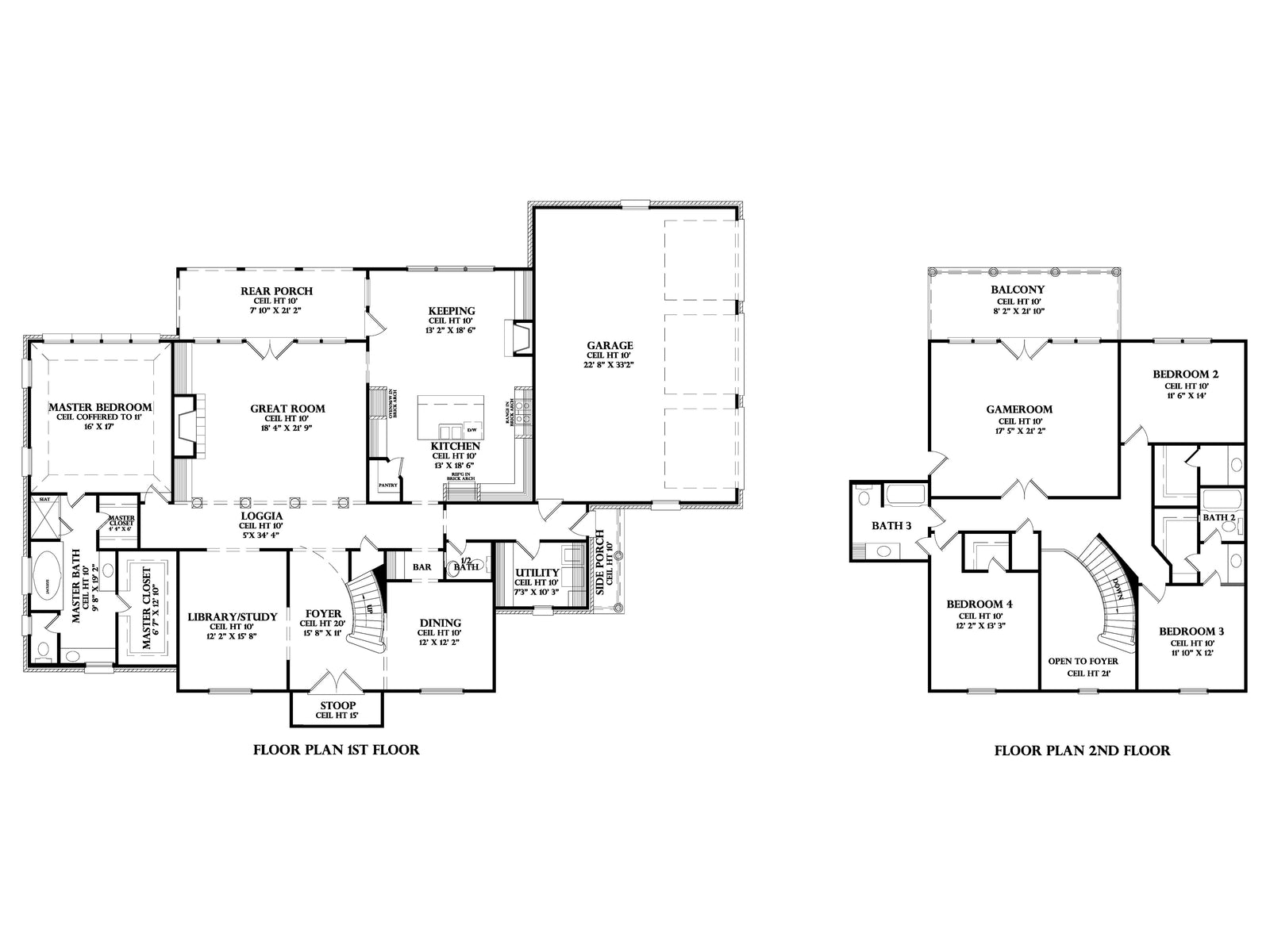 Chartres house plan, floor plan sheet