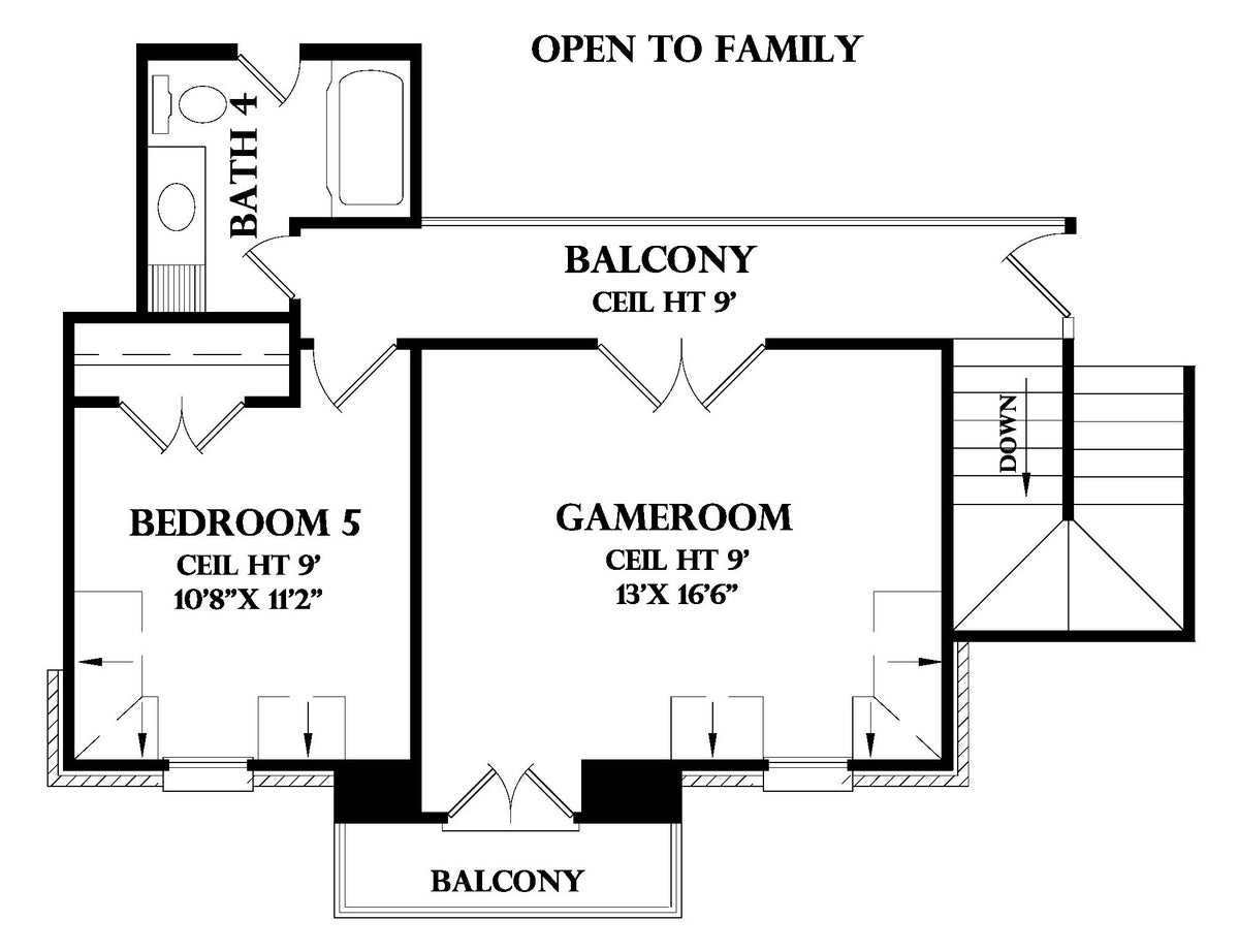 Second Floor plan for the Chateau de la Barre house plan