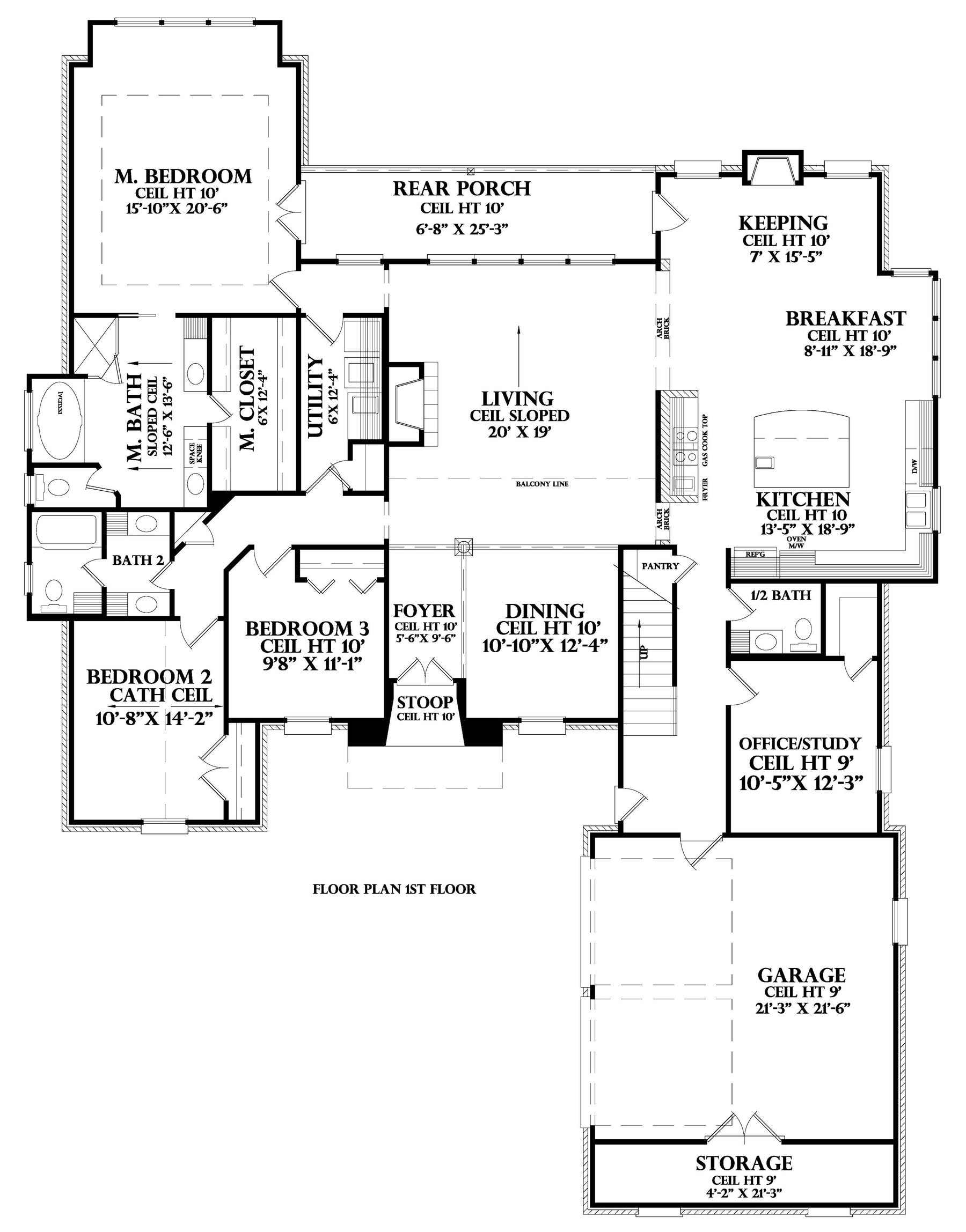 First Floor plan for the Chateau Lafite house plan
