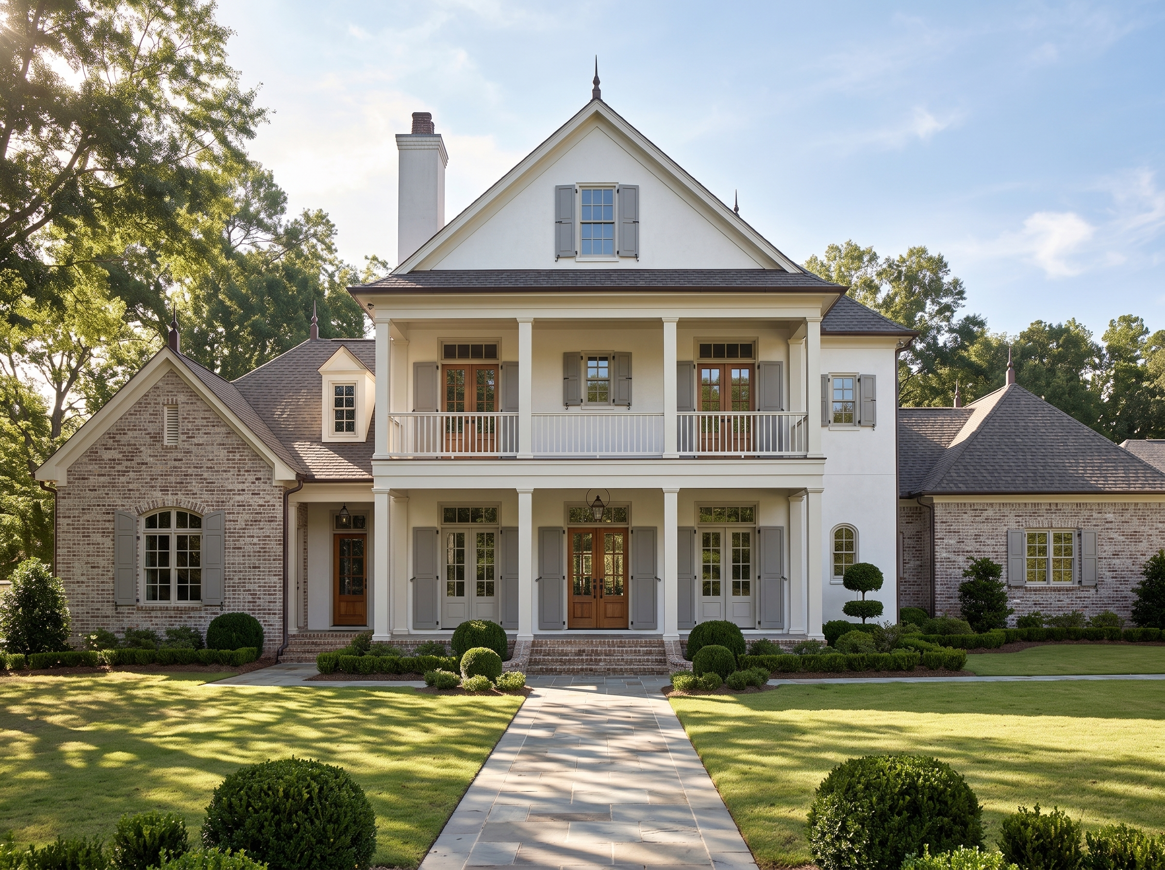 Chateau Lille house plan — front elevation render, Acadiana Home Design