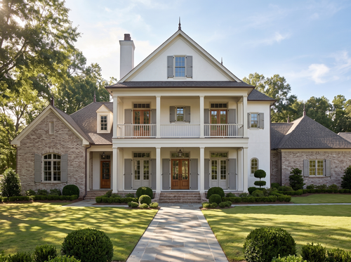 Chateau Lille house plan — front elevation render, Acadiana Home Design