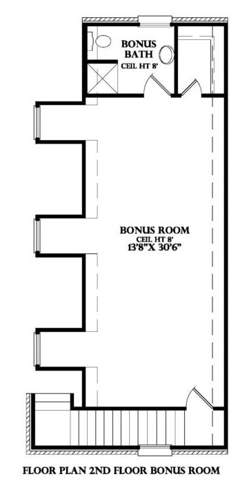 Bonus Room plan for the Chateau Rhone house plan