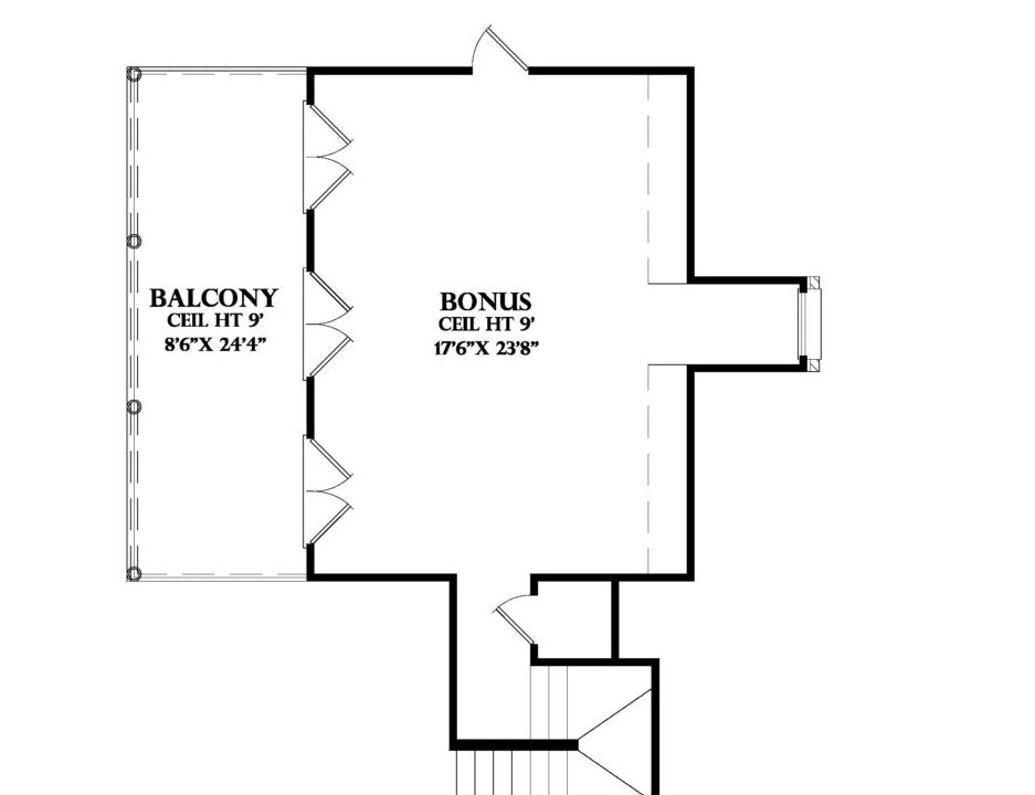 Bonus Room plan for the Chateau Usse house plan