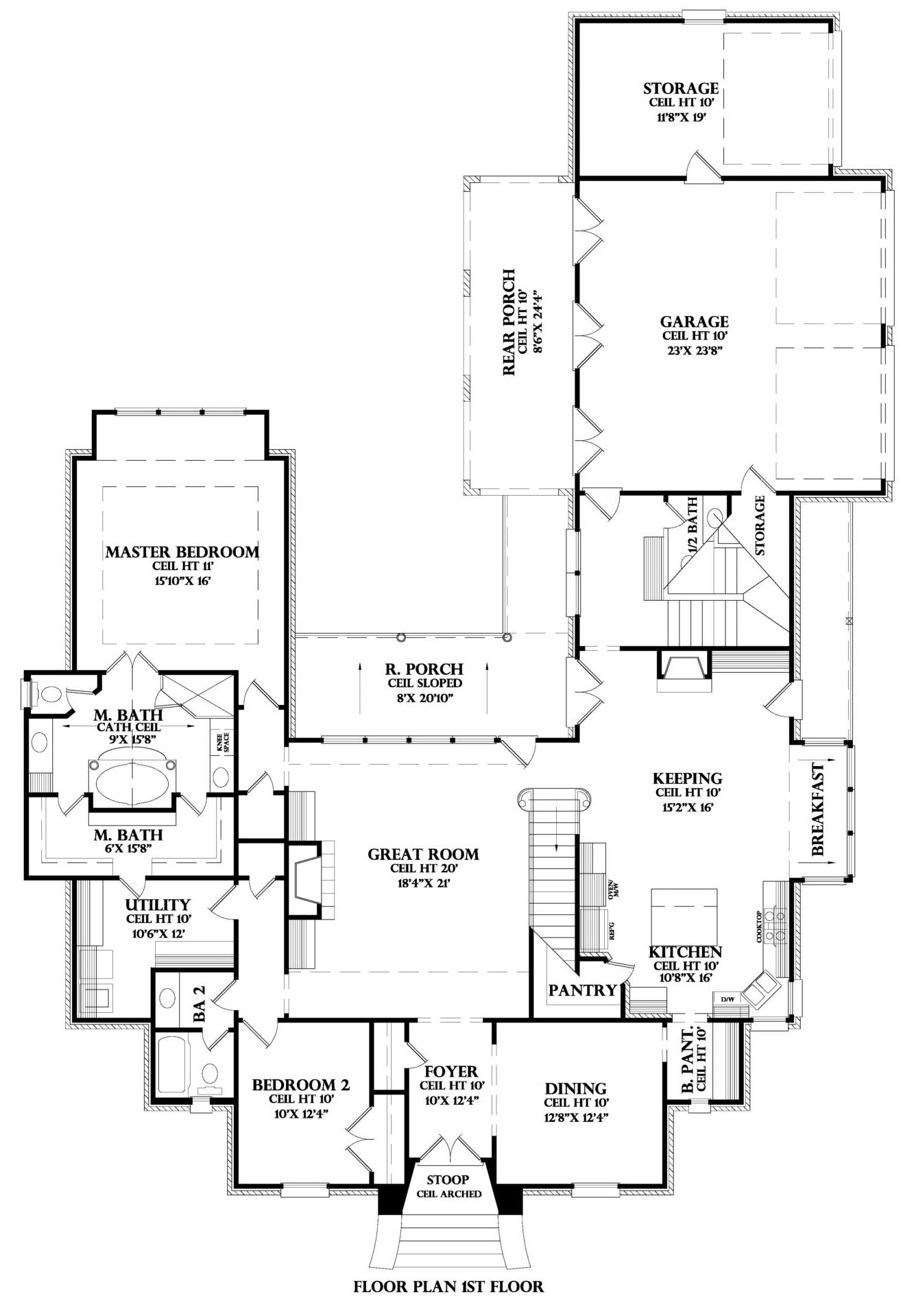 First Floor plan for the Chateau Usse house plan