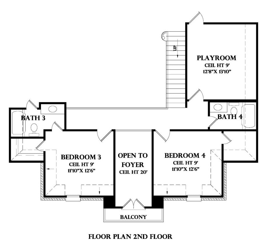 Second Floor plan for the Chateau Usse house plan