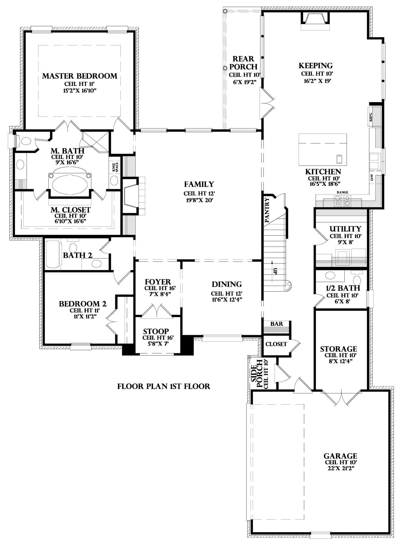 First Floor plan for the Chateaubriant house plan