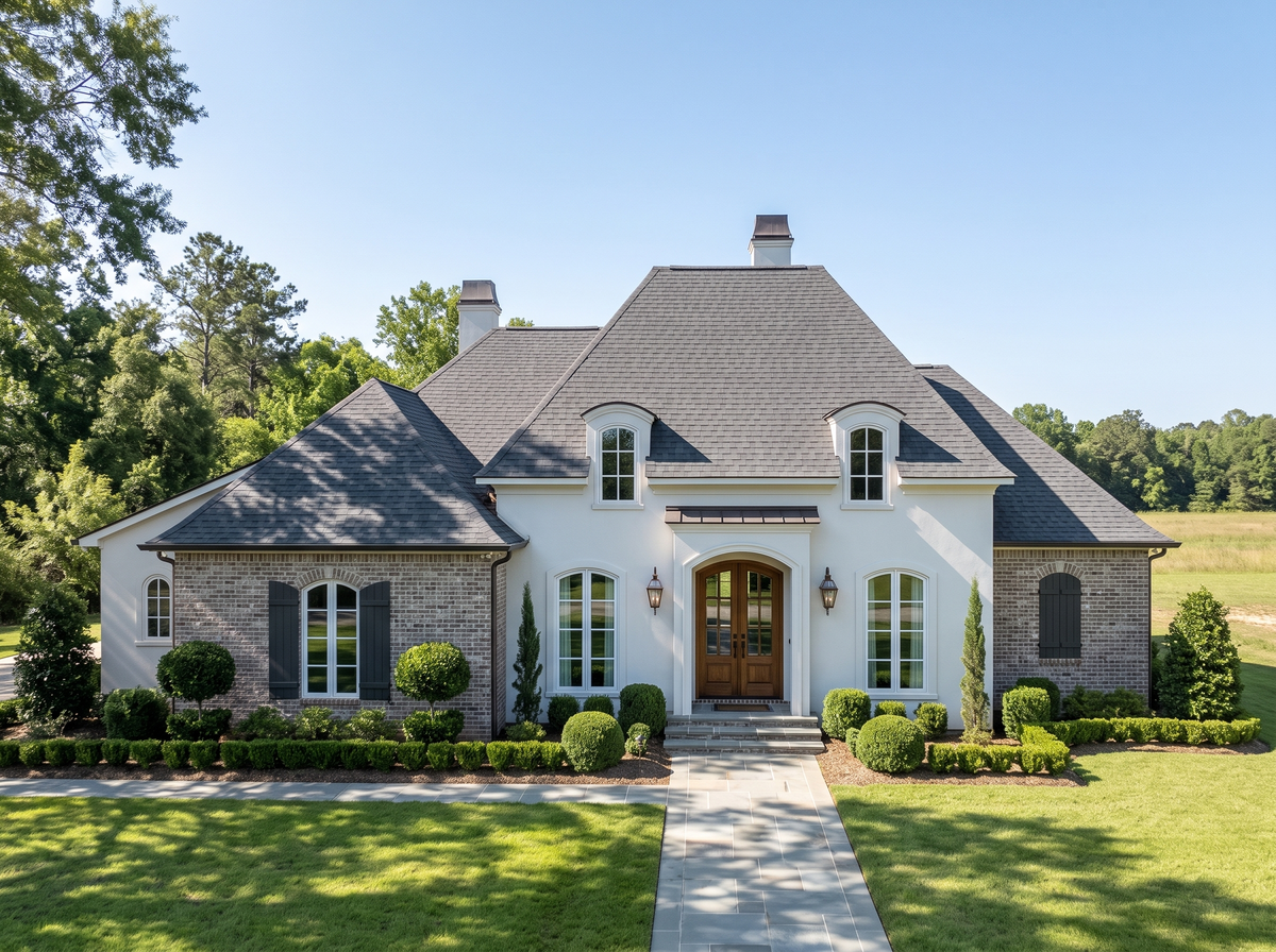 Cleremont house plan — front elevation render, Acadiana Home Design
