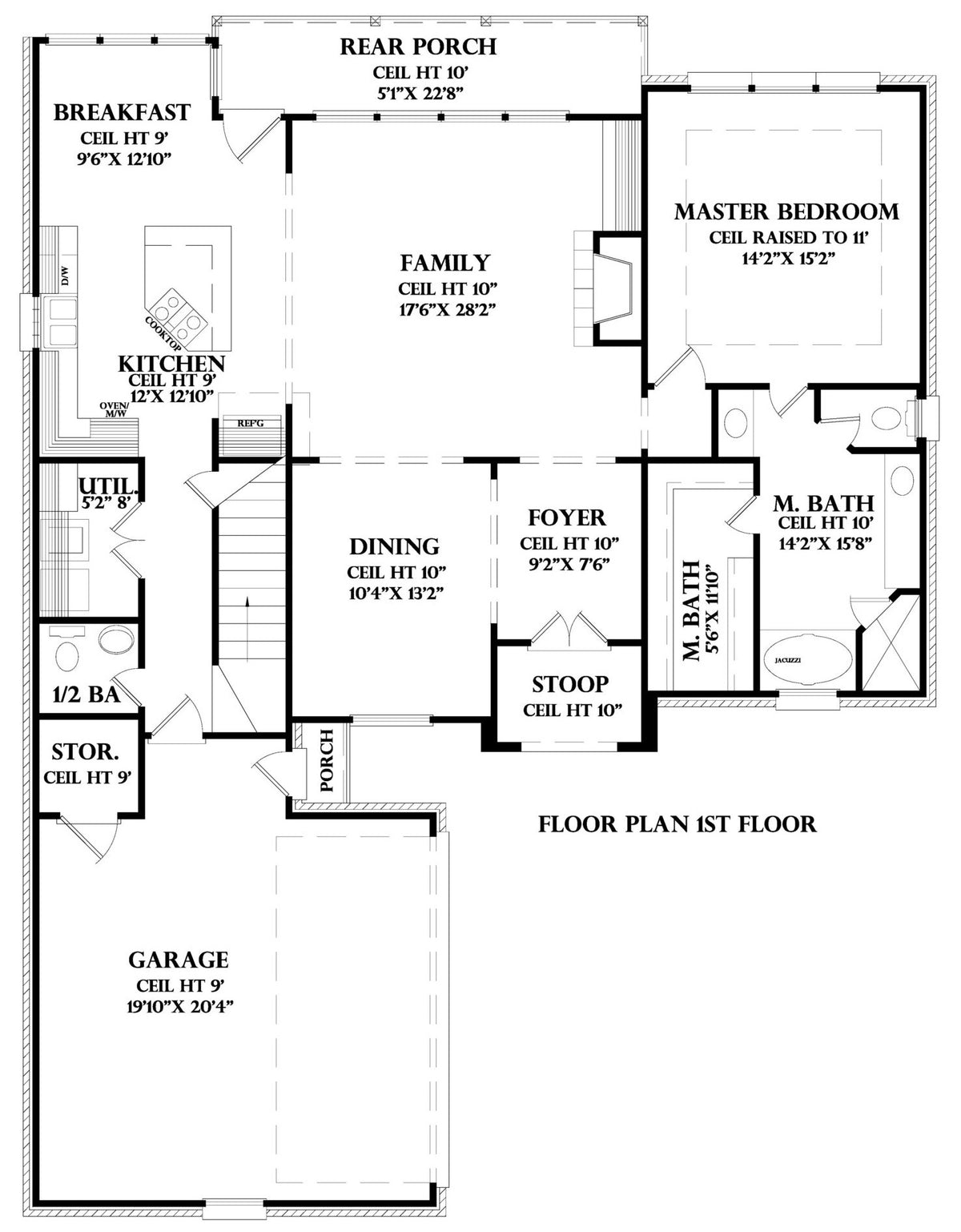 First Floor plan for the Cote D' Or house plan