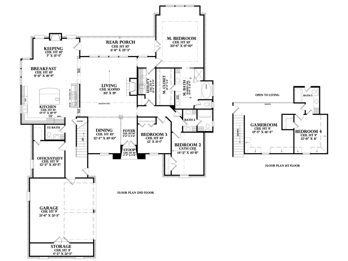 Dampierre house plan, floor plan sheet