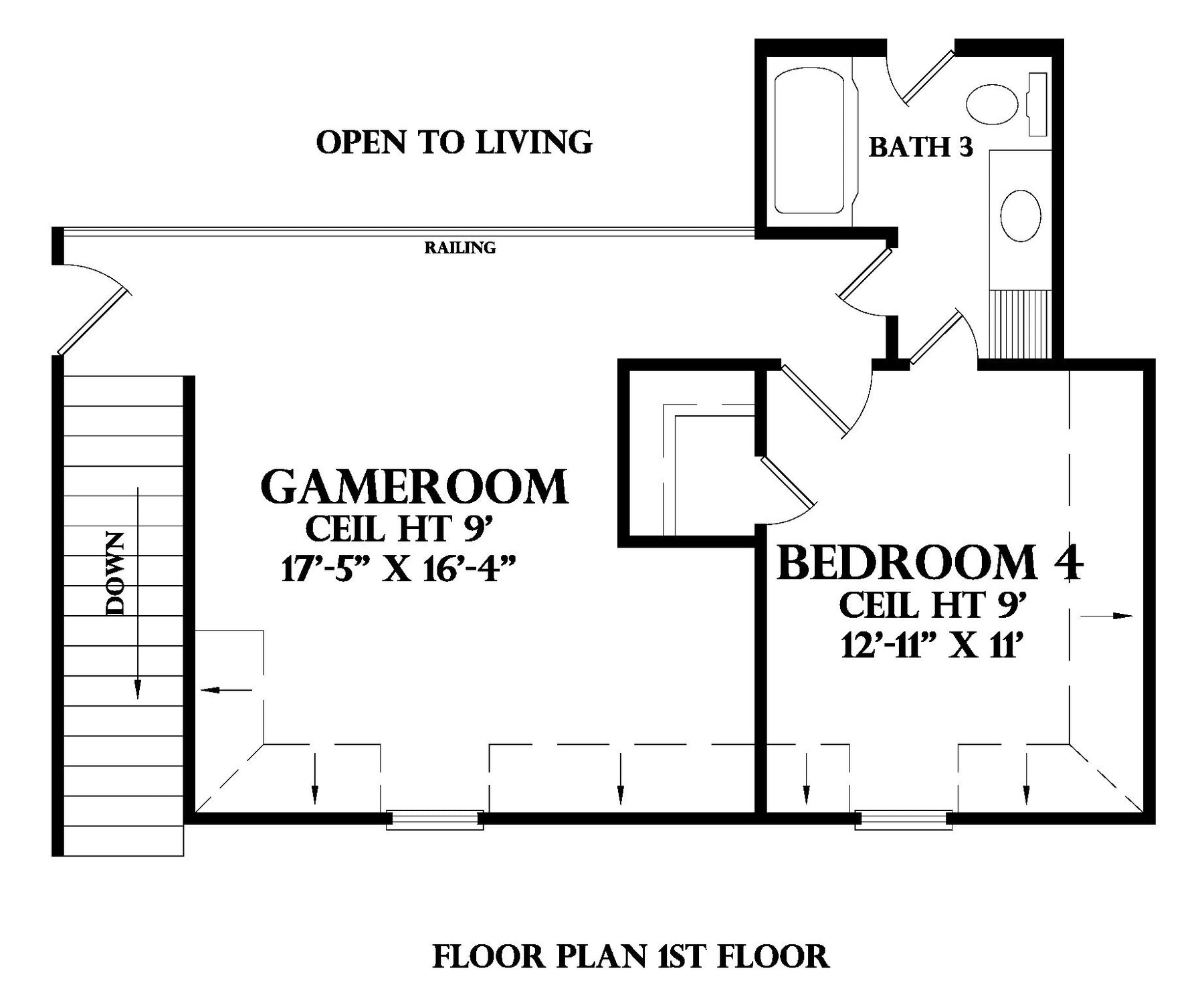Second Floor plan for the Dampierre house plan