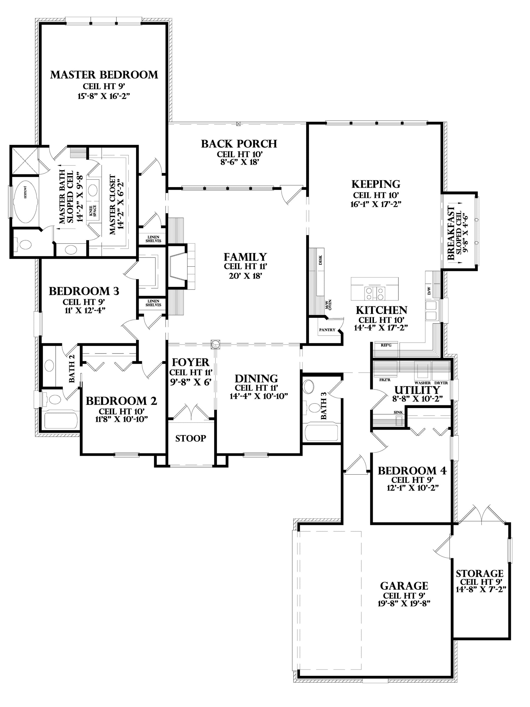 Floor Plan plan for the English Turn house plan