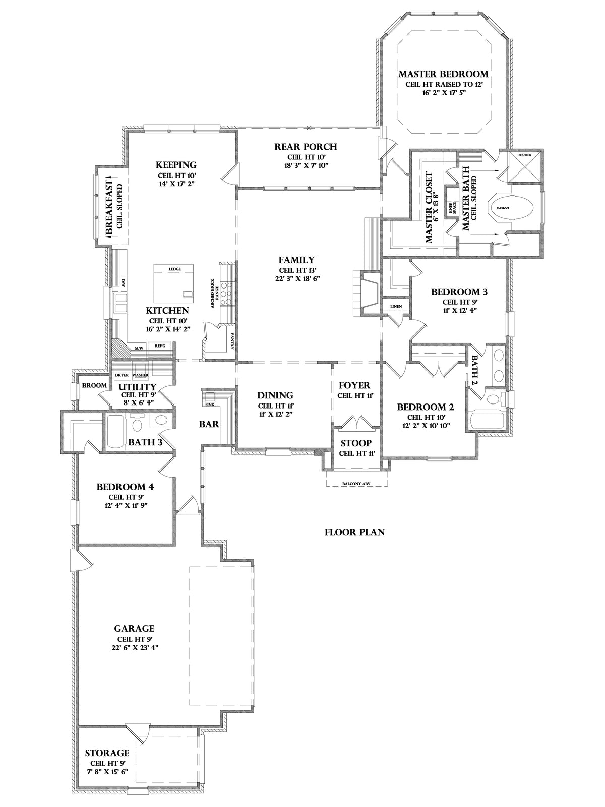Floor Plan plan for the Fleur De Lis house plan