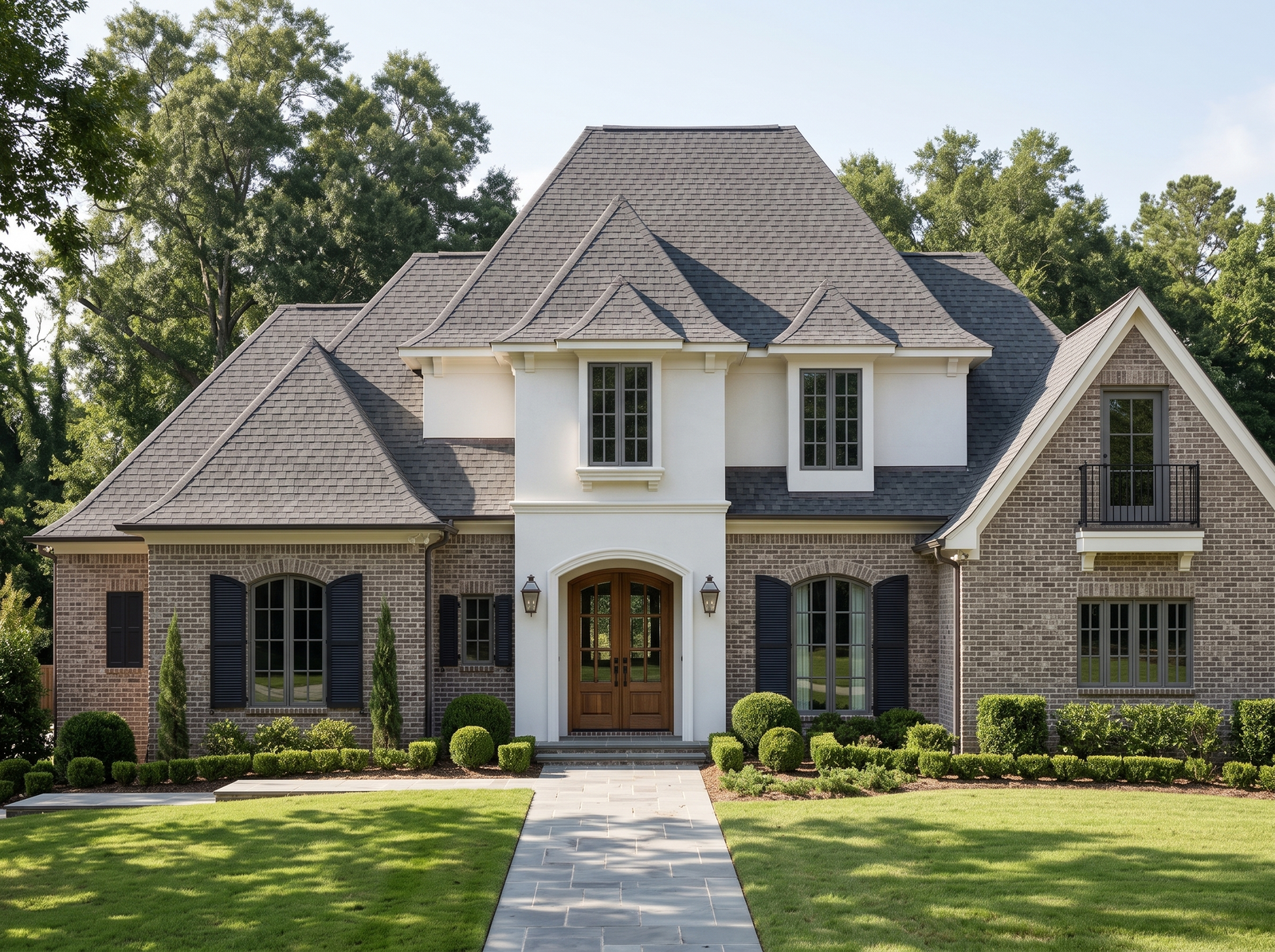 Fountainbleau house plan — front elevation render, Acadiana Home Design