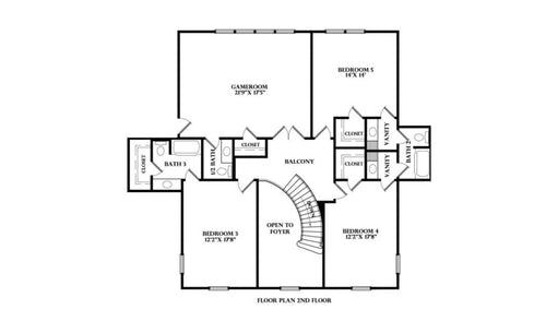 Plan 20052 — second floor plan