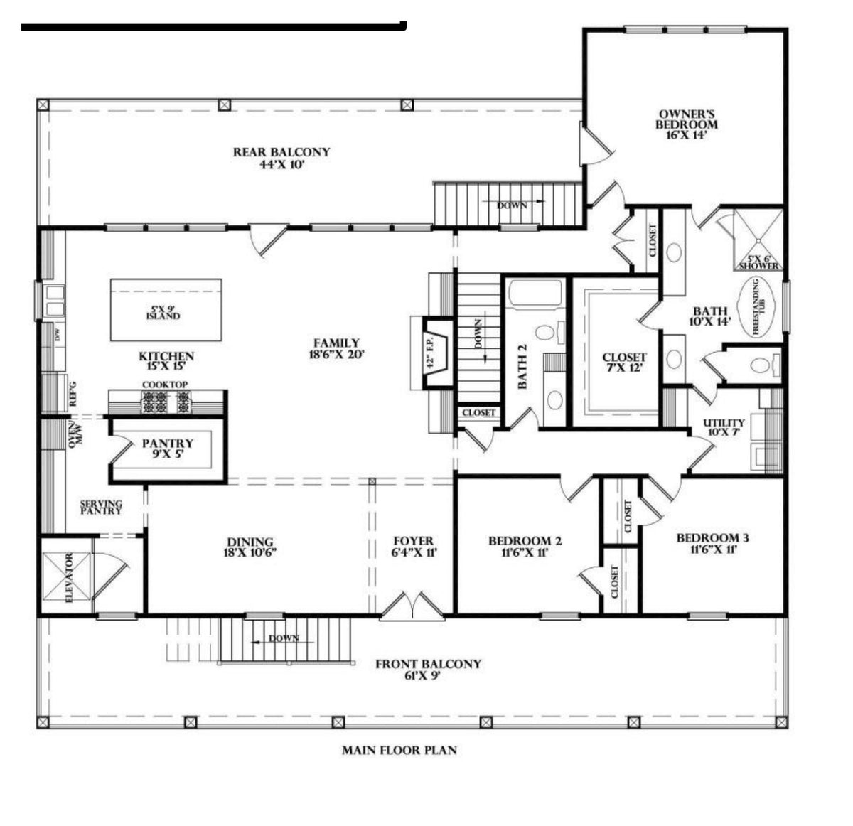 Plan 216124A — main floor plan