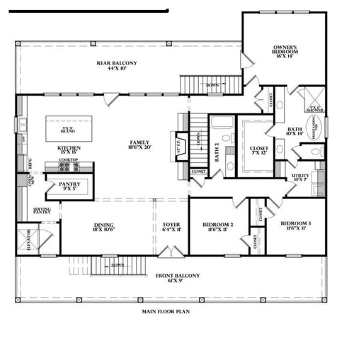 Plan 216124A — main floor plan