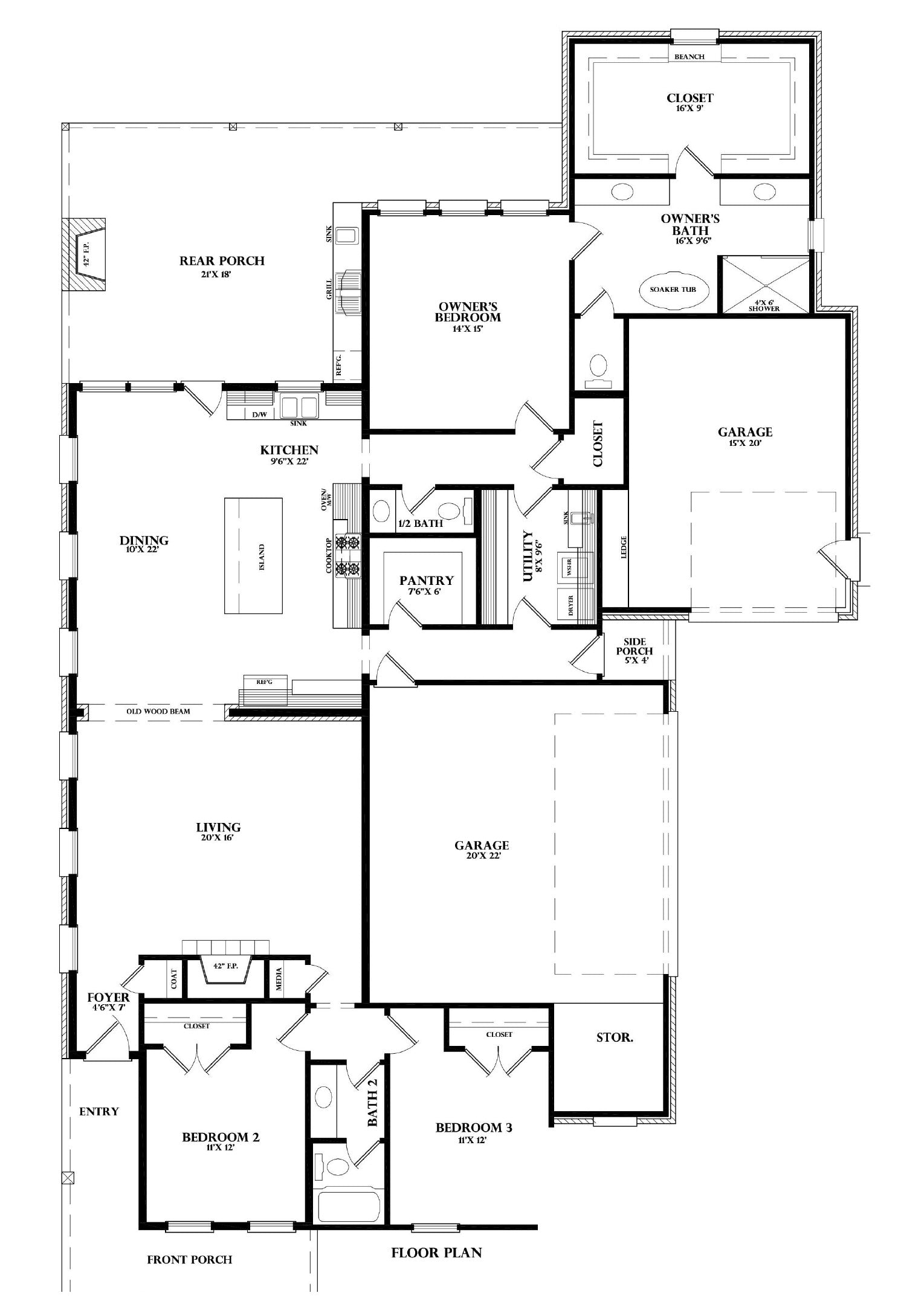 Plan 220031C — floor plan