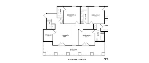 Plan 220057a — second floor plan