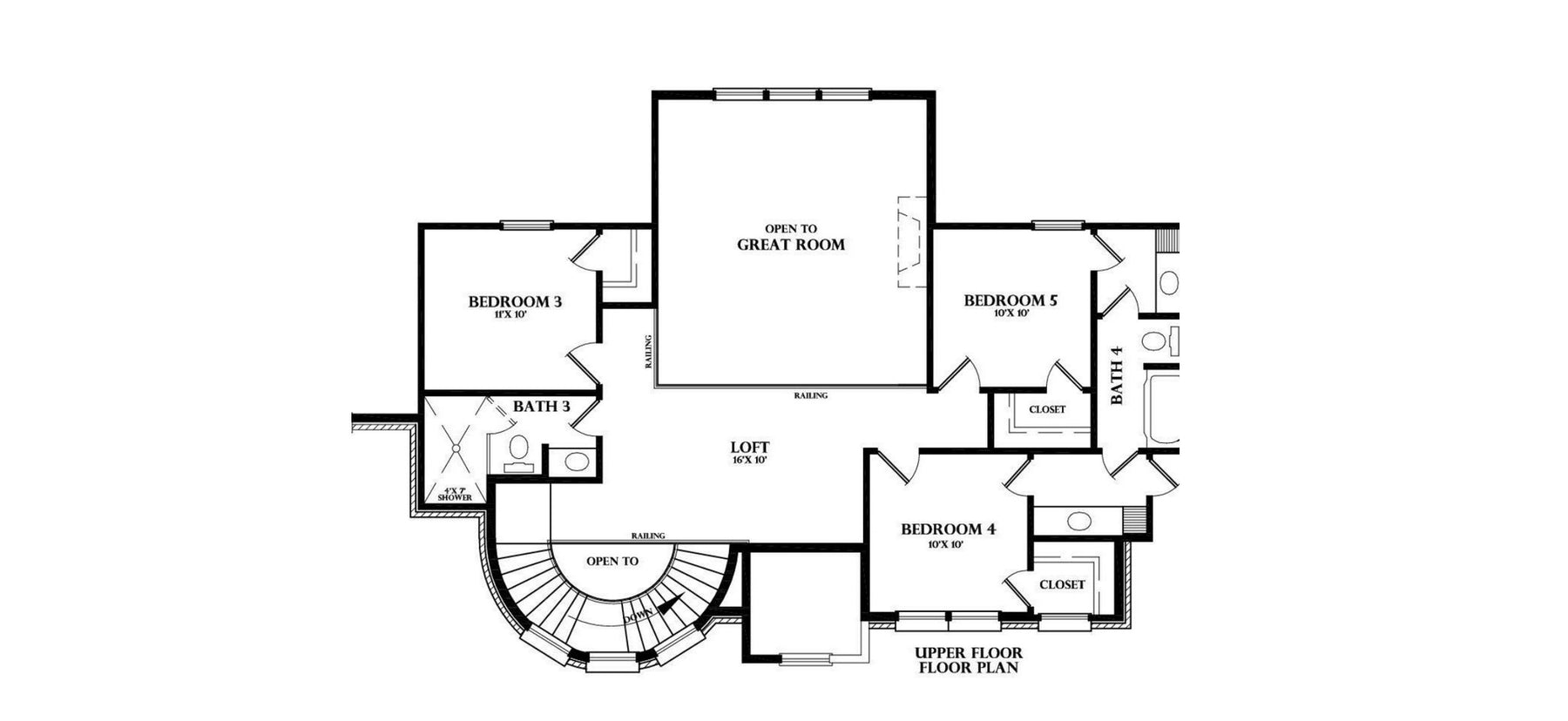 Plan 221067 — upper floor plan