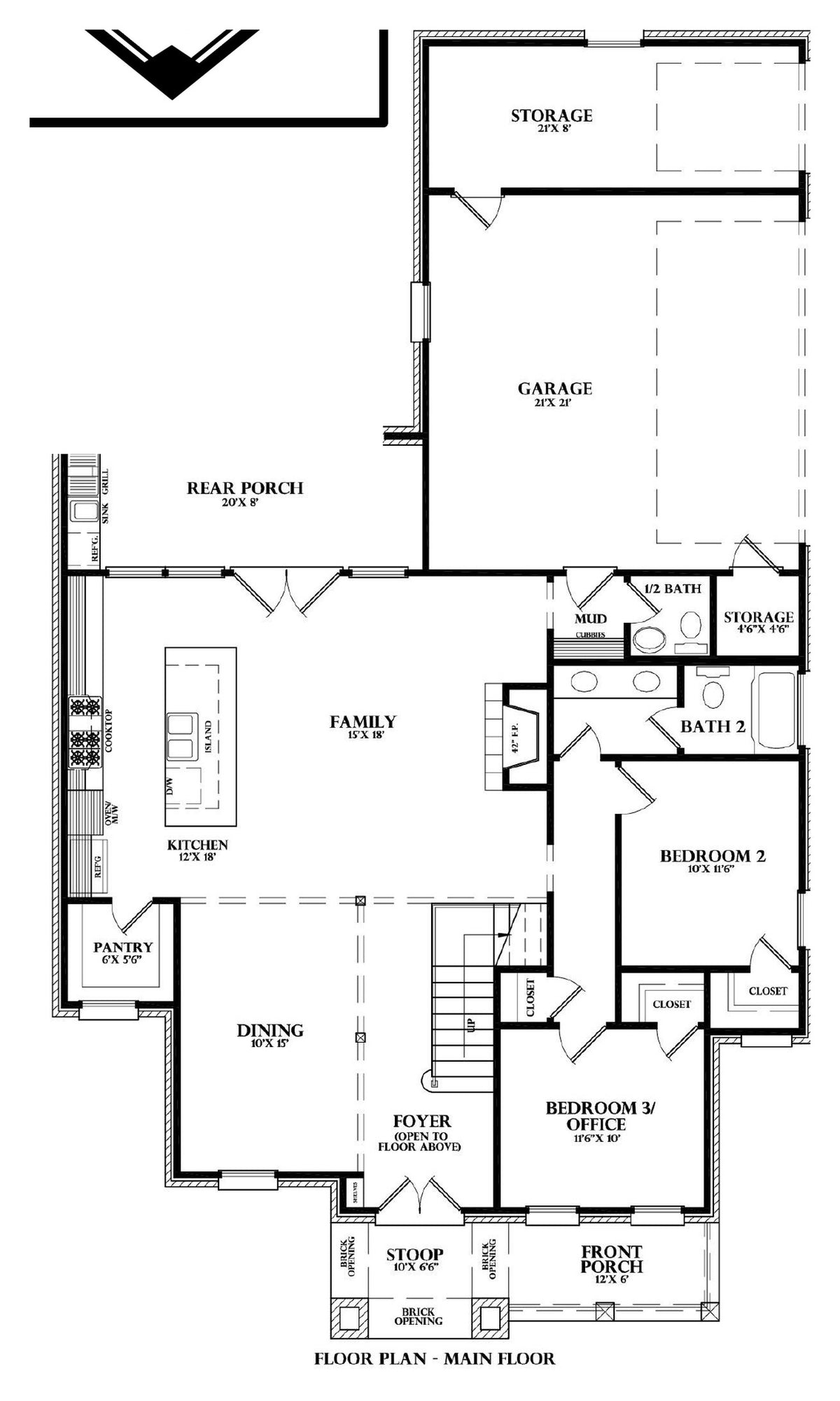 Plan 222004 — main floor plan