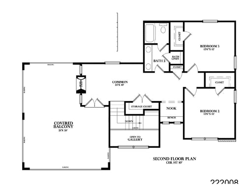 Plan 222008 — second floor plan