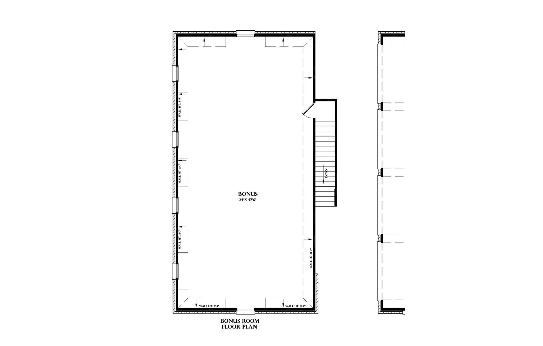 Plan 222013 — bonus room floor plan