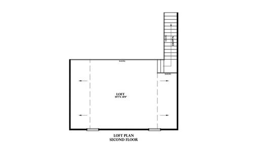 Plan 222028D — loft plan, second floor