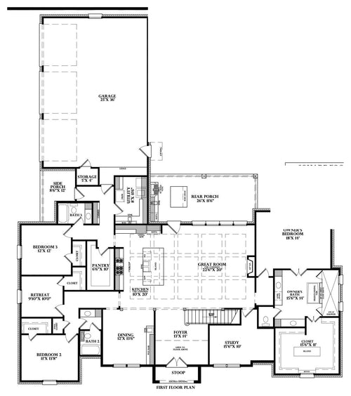 Plan 222036 — first floor plan