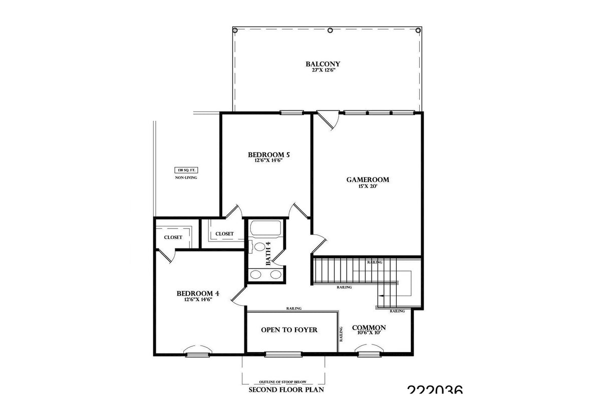 Plan 222036 — second floor plan